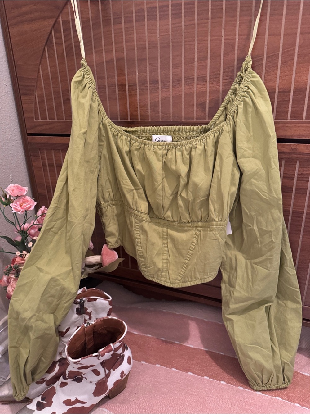 Jopna Green Corset Women’s long sleeve Blouse